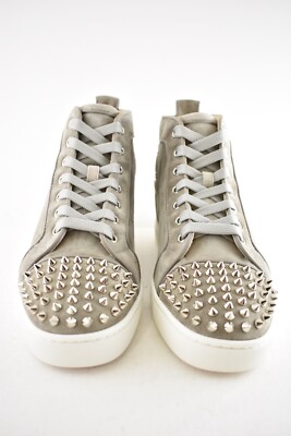 Christian Louboutin Mens Lou Spikes Orlato Flat Gres Grey  display picture 2