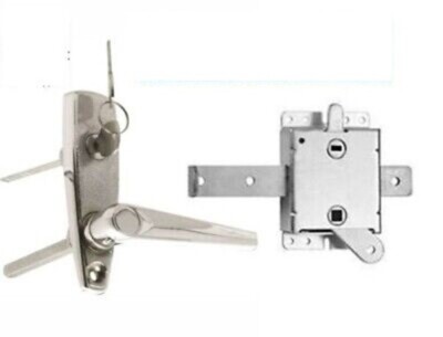 Garage Door L-handle Lock with Inside Slide Lock Latch Mechanism set Right hand
