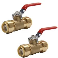 EFEILD 2 PIECE 3/4" PUSH FIT BRASS BALL VALVE  FULL PORT-LEAD FREE