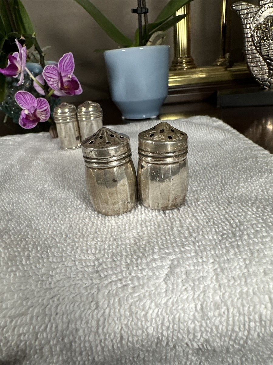 Vintage Sterling Silver 7721 LOT of 2 SETS Mini Salt Pepper