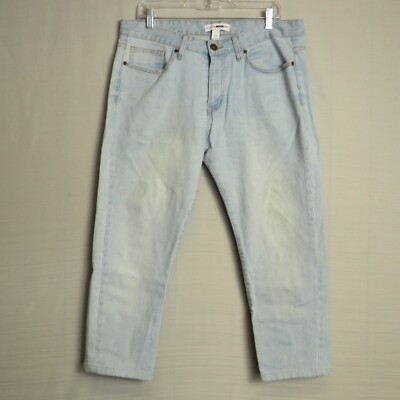 Fashion Nova Jeans Womens 34 Light Blue Capri Mid Rise Pocket Denim