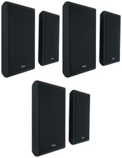 6 Rockville RockSlim Black Home Theater 5.25" 240w Easy Wall Mount Slim Speakers