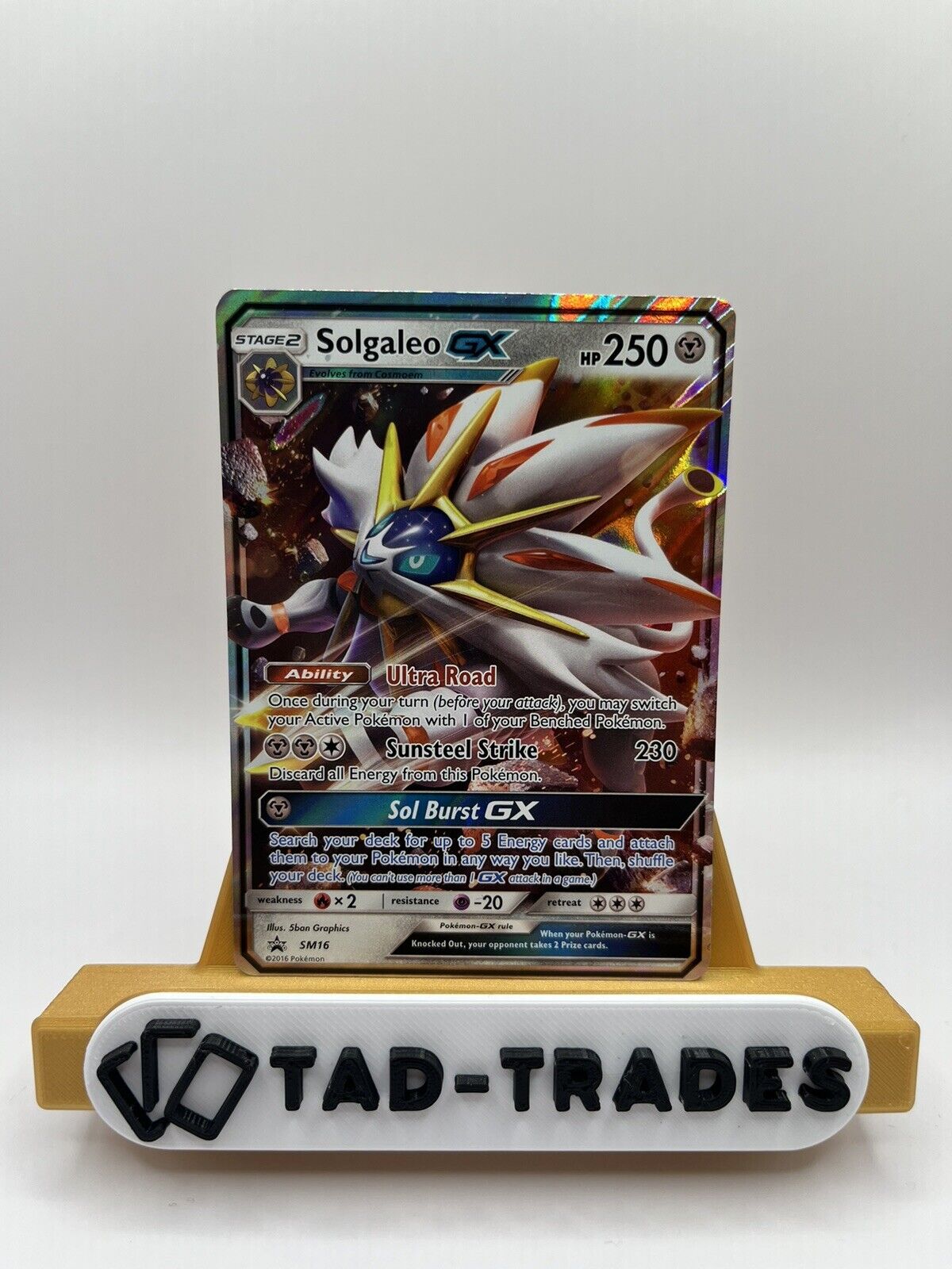 Card Solgaleo-GX SM16/156 da coleção SM Black Star Promos