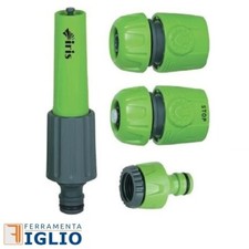 Kit Irrigazione con Lancia a Getto Regolabile Raccordo Presa Rubinetto 1/2" 3/4"