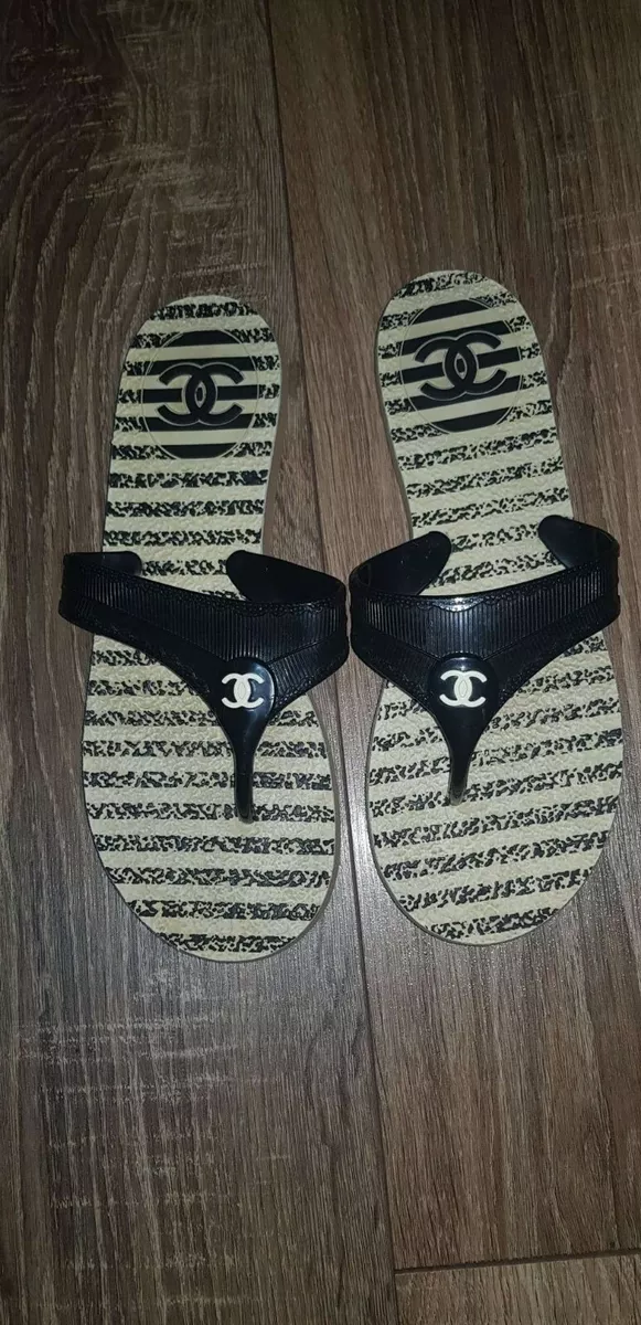 CHANEL Authentic Womens Beach Sandals Thong Flip Flop Size 40