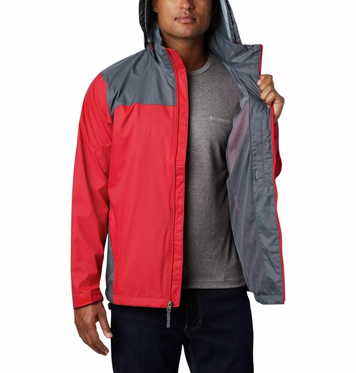 Columbia Men's Glennaker Lake Rain Jacket, Mountain Red
