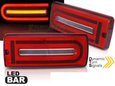 Rückleuchten Paar Mercedes G-Klasse W463 90-18 FULL LED BAR Dyn rot weiß