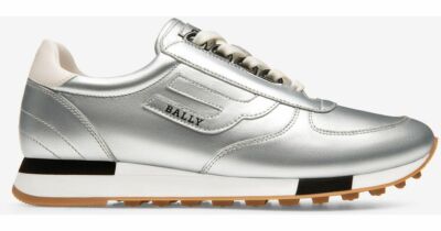 BALLY Gavina Metallic Silver Low Top Woman's Sneakers Z2098 Size