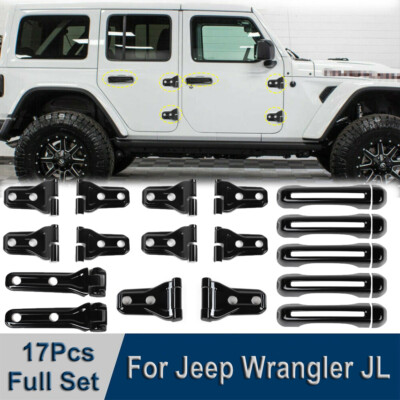 17X Exterior Door Hinge Cover Trim For 2018+ Jeep Wrangler JL Accessories Black