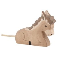 Holztiger Esel, Liegend 80048 (Auch FüR Krippe, Krippenfigur) * Neu