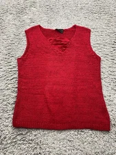 Isabel Marant Etoile Sweater Women Medium Red Crochet Sleeveless Pullover Vest