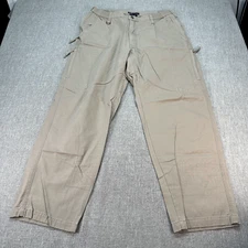 5.11 Tactical Series Cargo Pants Mens 36x32 Beige Canvas Workwear Zip Pockets
