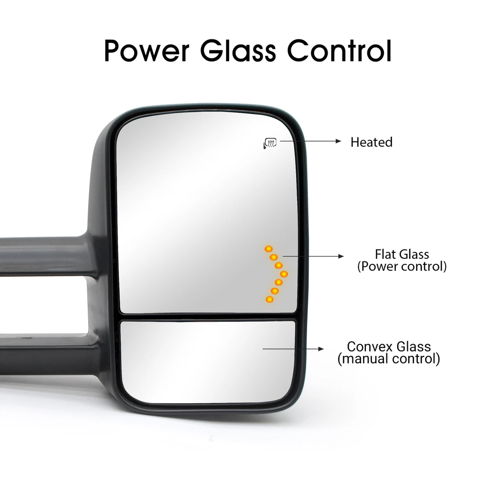 Par de espejos retrovisores eléctricos térmicos para Chevy Silverado Sierra 1500 2500 HD 1999-2002 Foto 4 de 4