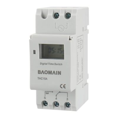 Thc15a Ac 110v Digital Lcd Power Programmable Timer Time Switch Relay 16a Amp Wh