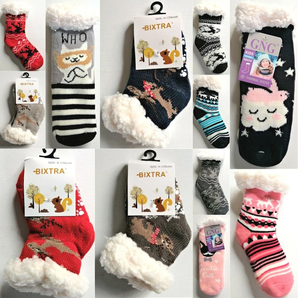 NO-NAME Mädchen ;Jungen Hüttensocken Kuschelsocken .Hausschuhe ABS Gr 0-24; 27/31;35