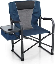 Oversize Folding Camping Chair Outdoor Heavy Duty Director Chair with Side Table