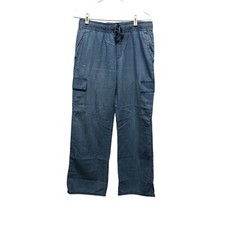Sanctuary Social Standard Pull On Cargo Pants Womens Sz Medium Blue Caravan NEW