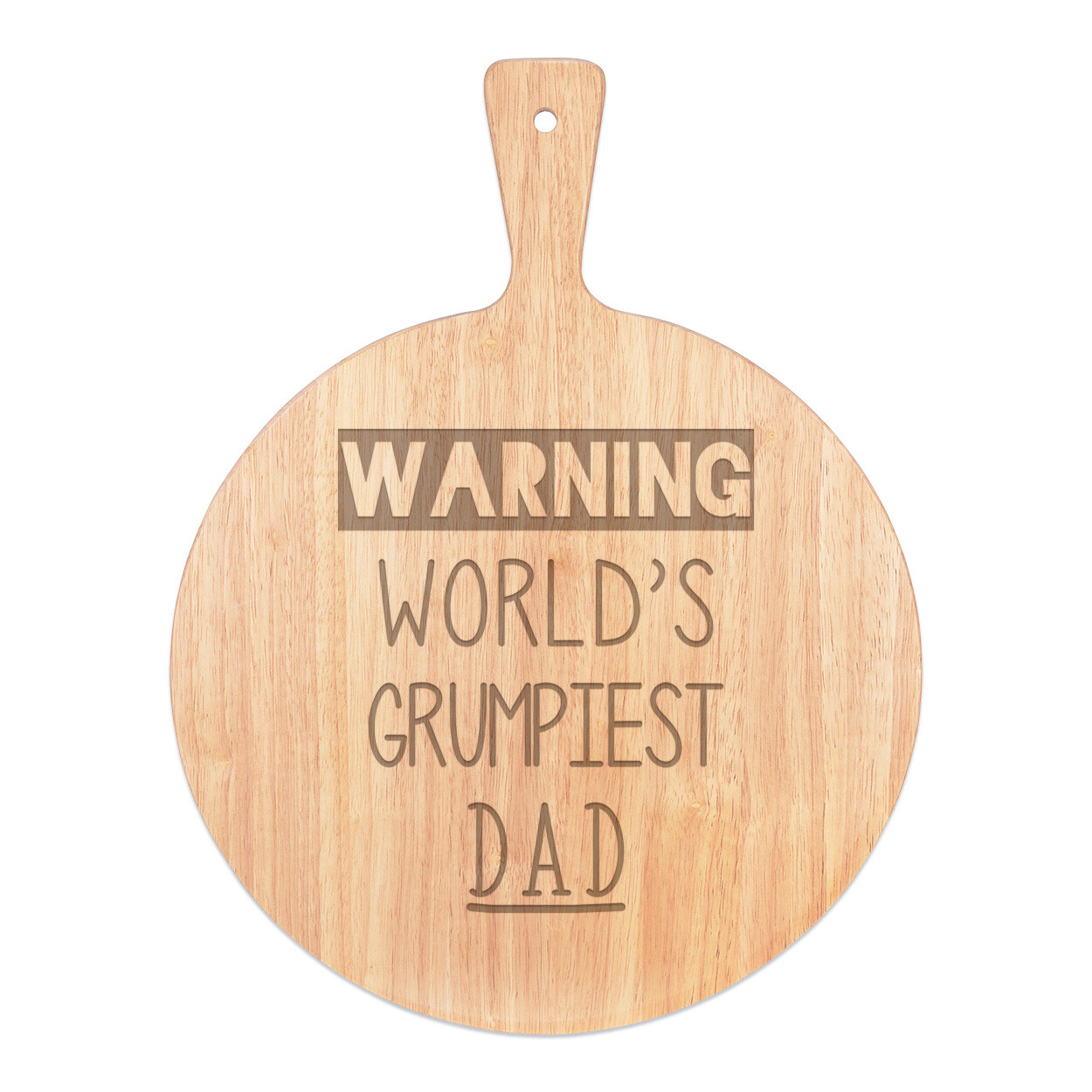 Tabla de pizza Warning World's Grumpiest Papá remo de madera impresionante día del padre