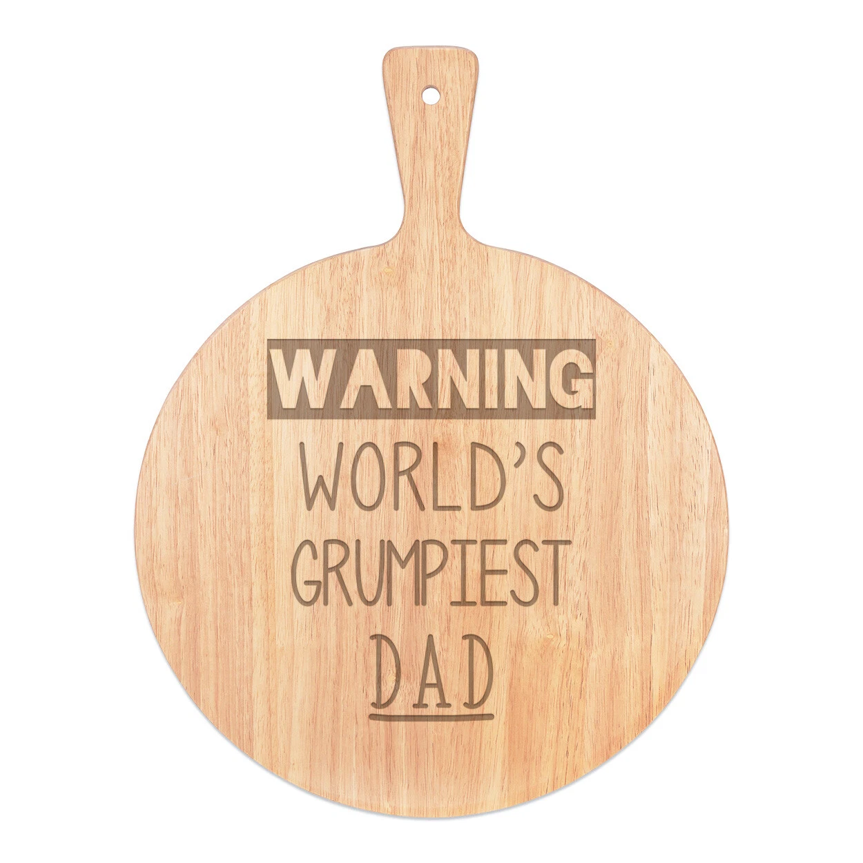Warning World's Grumpiest Dad Pizza Board Paddle Wooden Awesome Fathers Day