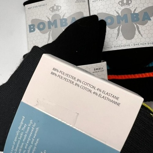 Bombas Youth Black Crew Socks size small - Picture 5 of 5