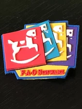 Vintage Collectible F A O Schwarz Color Plastic Pinback Lapel Pin Hat Pin