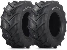 2 Super Lug 16x6.50-8 Lawn Mower Tires Tractor Heavy Duty 4Ply 16x6.5x8 Tubeless