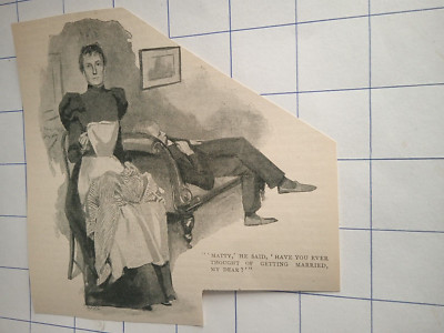 1898 J BARNARD DAVIS Näherin Couch Mann hat jemals daran gedacht zu heiraten