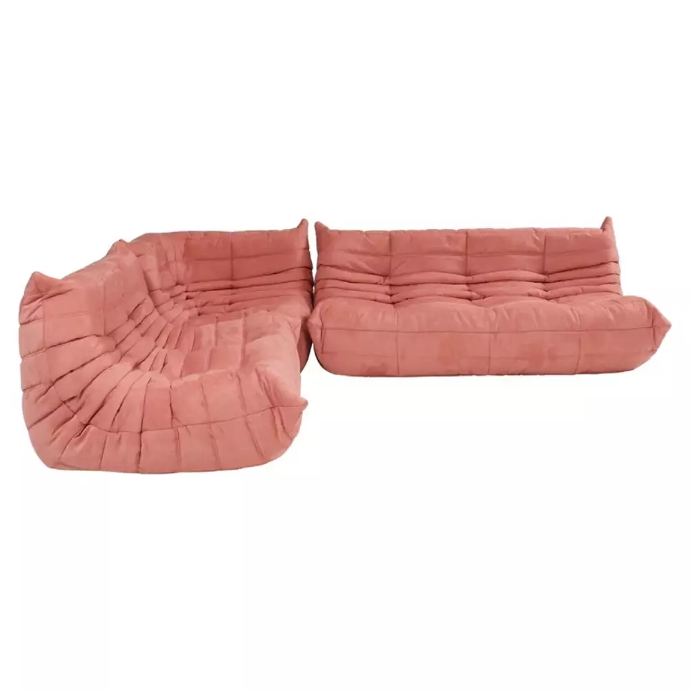 Ligne Roset Togo By Michel Ducaroy Pink Fabric Modular Sofa Mid
