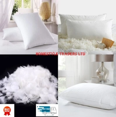 THE NIGHTS RANGE Duck Feather & Down Pillow Extra Filled Hotel Quality Pillow 2, 4, 6