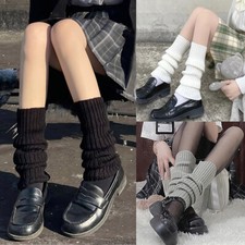 Women Leg Warmers Knitted Socks Boot Cuffs Long Socks Solid Fashion Warm Casual