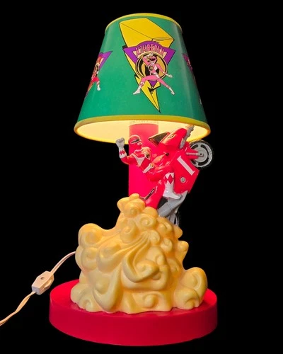 Mighty Morphin Power Rangers Red Ranger Lamp Tested Works W Shade VINTAGE 1994