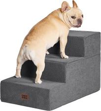 Dog Stairs for Small Dogs 16.5" H, 3-Step Extra Wide Dog Steps for Couch Sofa an