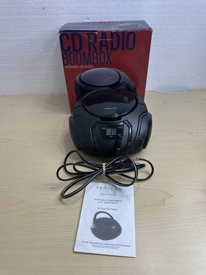 PROSCAN Elite Portable CD Player Radio Boombox with AM/FM Radio PRCD261-BLACK