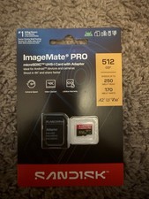 New Sandisk ImageMate Pro 512GB MicroSDXC UHS-I Card with Adapter SDSQXBD-512G-A