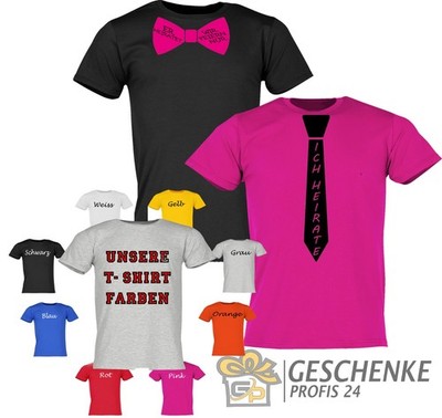 JGA Männer T-Shirt, Junggesellenabschied Ideen, Hochzeit Herren*KRAWATTE FLIEGE*