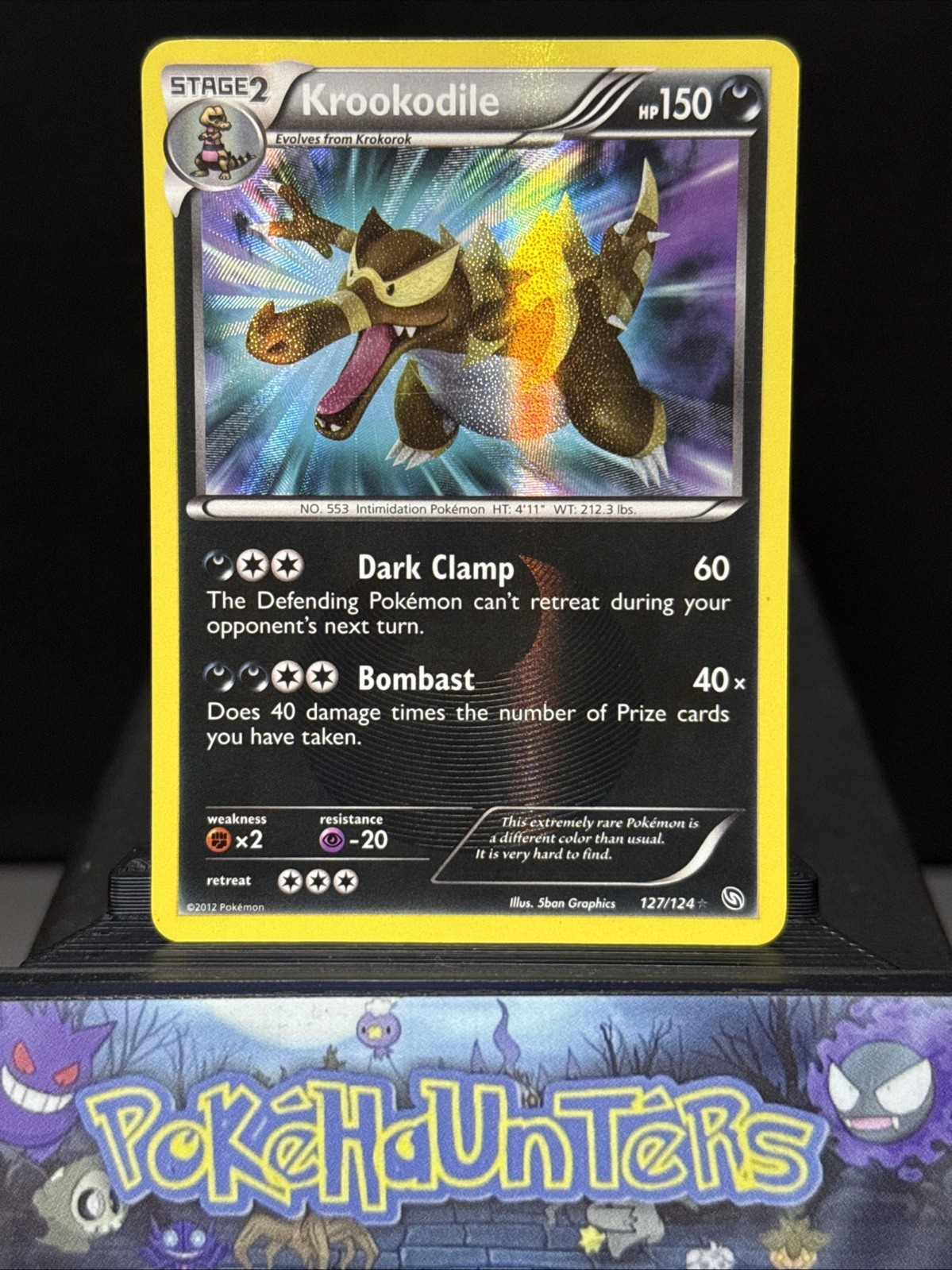 Pokemon Card Krookodile 127/124 Dragons Exalted Holo Shiny Secret Rare NM
