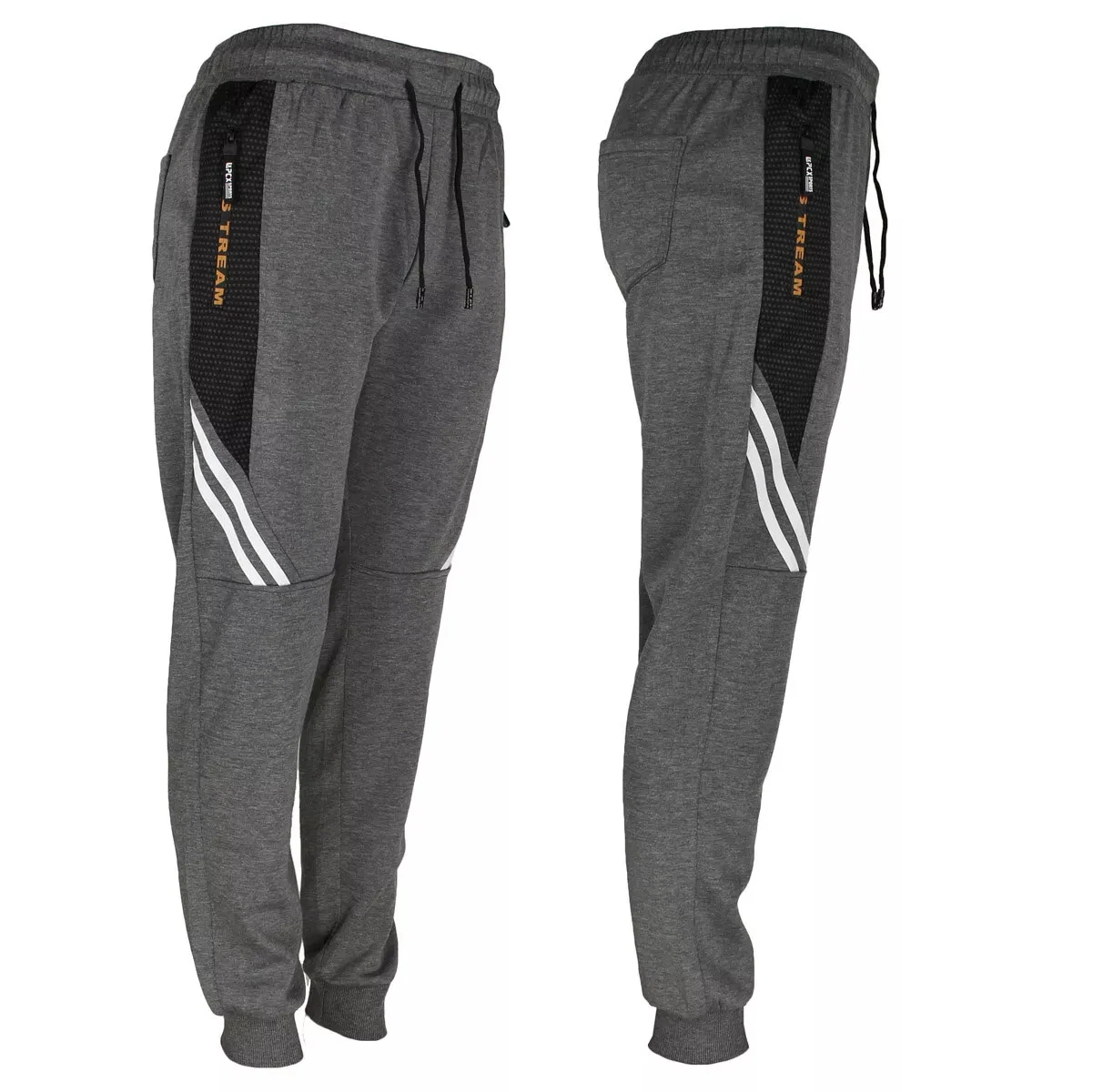 G-MAN MEN'S JOGGERS DRAW STRING SPORTS SWEAT PANTS - SIZE: MEN XL - LIGHT GRAY
