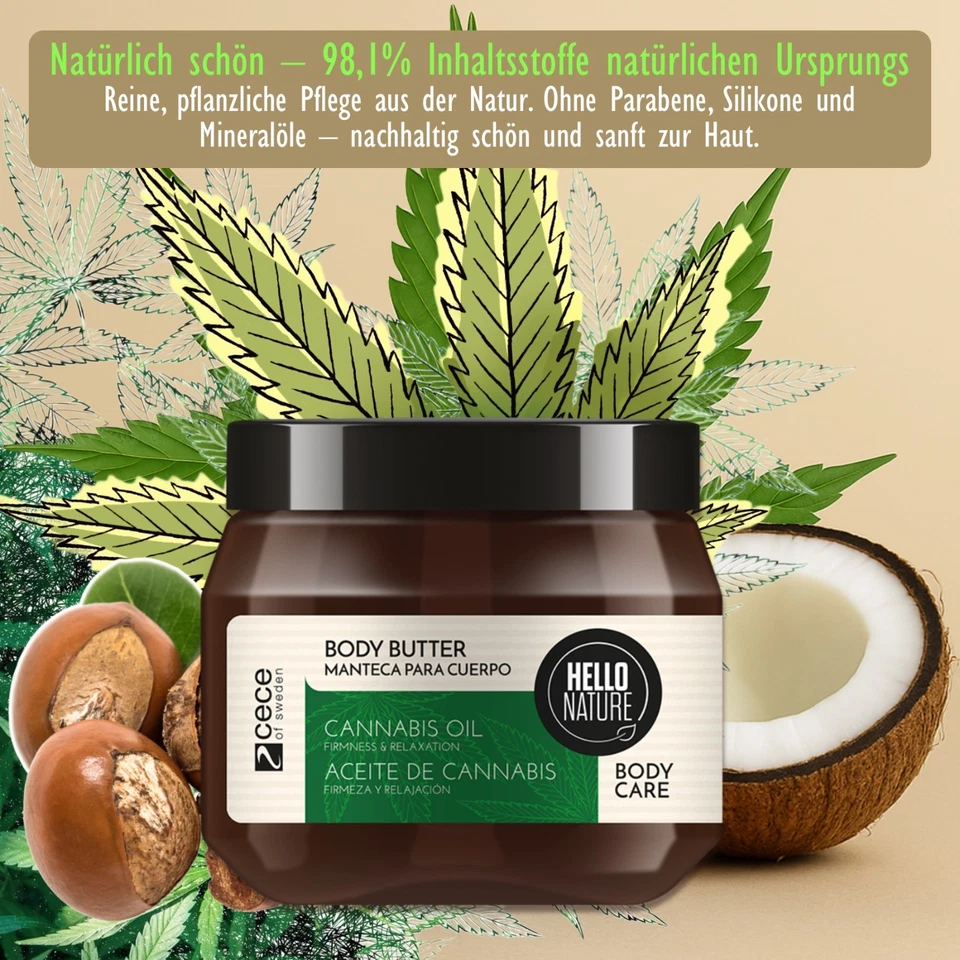 Body Butter Körperbutter Körpercreme Hautpflege Cannabis Bio-Hanföl Vegan - Bild 4 von 4
