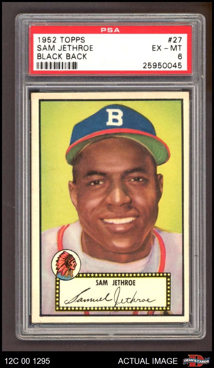 1952 Topps #27 Sam Jethroe Braves PSA 6 - EX/MT