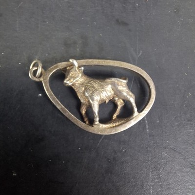 Vintage Sterlingsilber Holstein Rinder Milchkuh 7,39 g Anhänger Charm Hänger