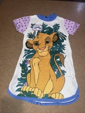 Vintage 90s Disney Lion King Simba Girls Sleep Shirt Nightgown Dress Size 6