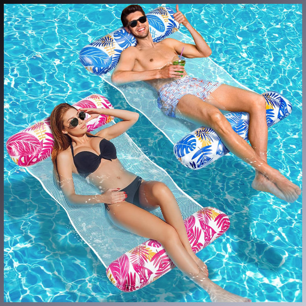 Luftmatratze Pool XL 2 StüCk WasserhäNgematte Aufblasbar ZubehöR Spaß Set-image