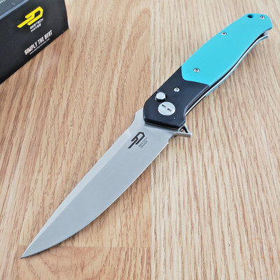 Bestech Knives Swordfish Folding Knife 4'' Satin 14C28N Steel Blade G10 Handle