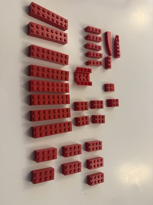 #ad LEGO Red Brick Lot 100 Pieces Plates Bricks Slopes Mixed Bulk Clean Parts $14.99