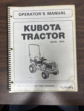  BX22 Tractor Operator Instruction Maintenance Manual Kubota BX22 - Paper Manual