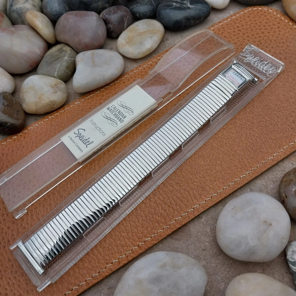 Correa de reloj vintage Long Speidel Linesman 1968 calendario perpetuo acero inoxidable Foto 2 de 4