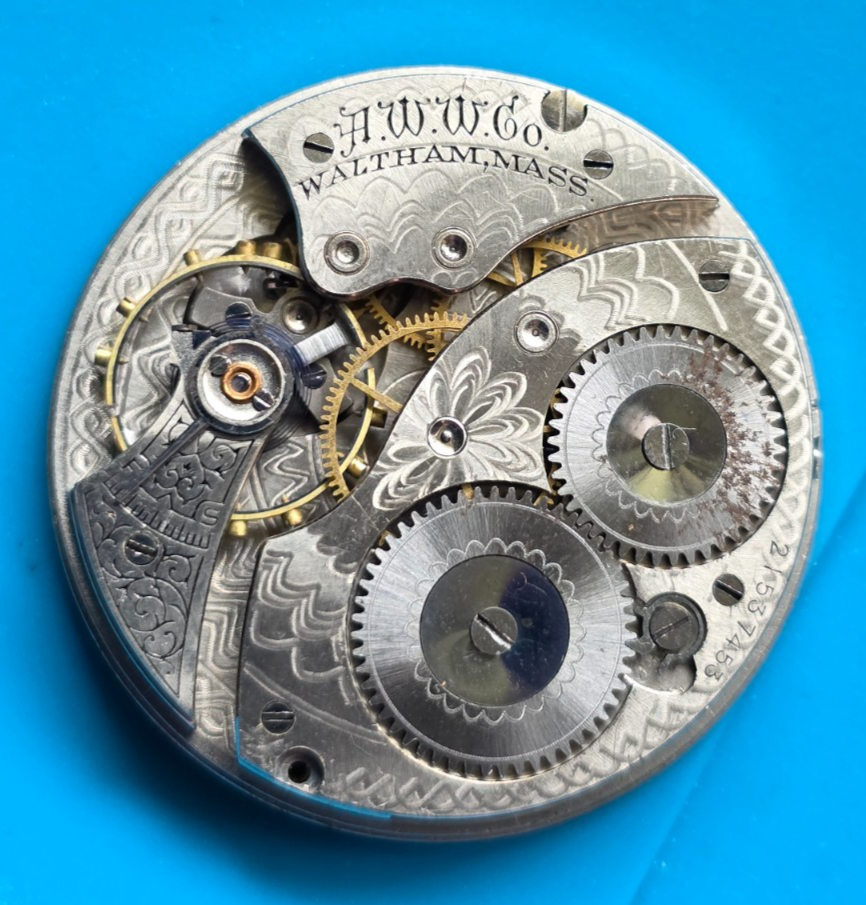 12 SIZE WALTHAM GRADE 210 POCKET WATCH MOVEMENT FOR HUNTING CASE !KEEPING TIME!