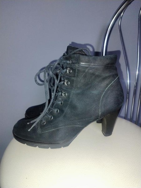 Women Paul Green Boots Black Nubuck 39.5