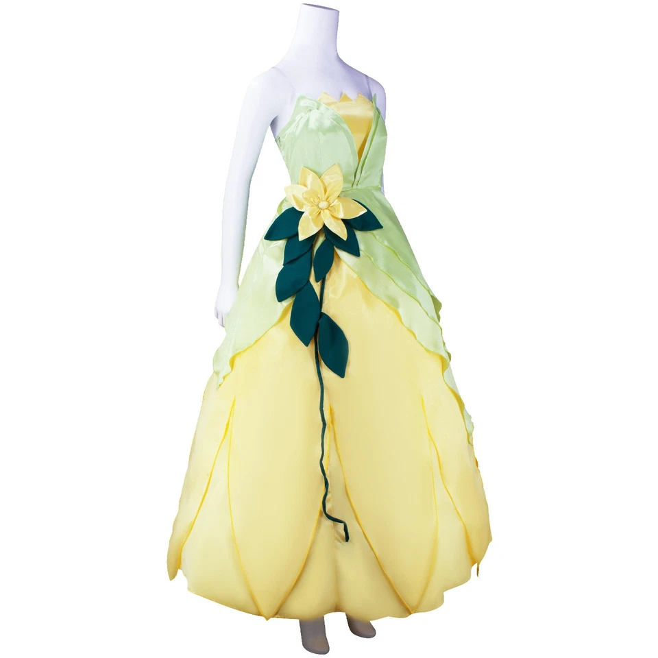 Cosplay La Princesa Tiana Faldas Vestido Halloween Carnaval Trajes Trajes Vestido Foto 2 de 4