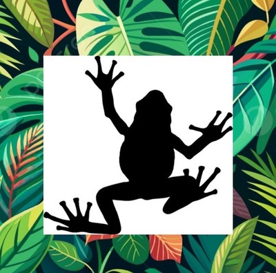 Krabbelnder Frosch, Silhouette Vinyl Aufkleber, Natur, Tiere, Tierwelt 8''